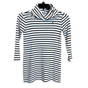 Vineyard Vines Navy Blue Striped Long Sleeve Dress Girls Size 10-12